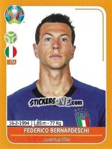 Sticker Federico Bernardeschi - UEFA Euro 2020 Preview. 528 stickers version - Panini