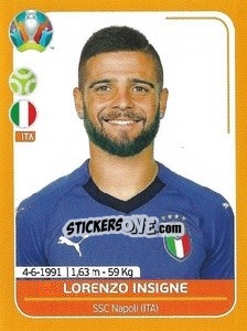 Sticker Lorenzo Insigne - UEFA Euro 2020 Preview. 528 stickers version - Panini