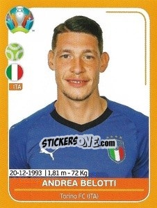 Sticker Andrea Belotti - UEFA Euro 2020 Preview. 528 stickers version n. ITA25 - Panini