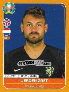Sticker Jeroen Zoet - UEFA Euro 2020 Preview. 528 stickers version n. NED6 - Panini