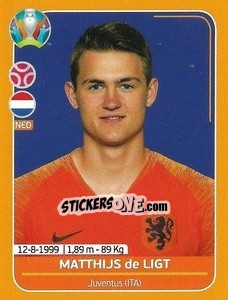 Sticker Matthijs de Ligt - UEFA Euro 2020 Preview. 528 stickers version n. NED10 - Panini