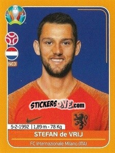 Sticker Stefan de Vrij - UEFA Euro 2020 Preview. 528 stickers version - Panini