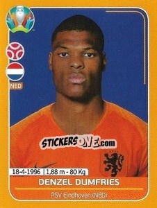 Sticker Denzel Dumfries - UEFA Euro 2020 Preview. 528 stickers version n. NED12 - Panini
