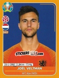 Sticker Joël Veltman - UEFA Euro 2020 Preview. 528 stickers version n. NED13 - Panini