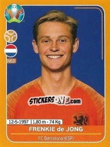 Sticker Frenkie de Jong - UEFA Euro 2020 Preview. 528 stickers version n. NED14 - Panini