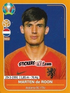 Sticker Marten de Roon - UEFA Euro 2020 Preview. 528 stickers version n. NED15 - Panini