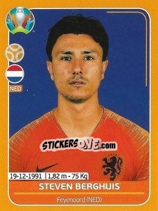 Sticker Steven Berghuis - UEFA Euro 2020 Preview. 528 stickers version n. NED20 - Panini