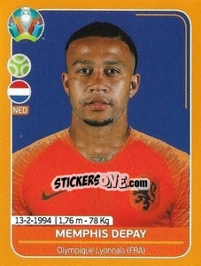 Sticker Memphis Depay - UEFA Euro 2020 Preview. 528 stickers version n. NED21 - Panini