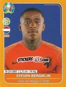 Sticker Steven Bergwijn - UEFA Euro 2020 Preview. 528 stickers version n. NED23 - Panini