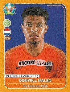 Sticker Donyell Malen - UEFA Euro 2020 Preview. 528 stickers version n. NED25 - Panini