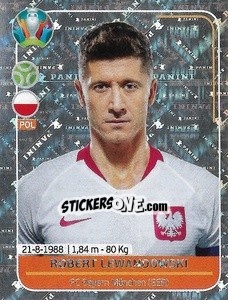 Sticker Robert Lewandowski - UEFA Euro 2020 Preview. 528 stickers version n. POL4 - Panini