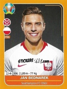 Sticker Jan Bednarek - UEFA Euro 2020 Preview. 528 stickers version - Panini