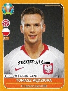 Sticker Tomasz Kędziora - UEFA Euro 2020 Preview. 528 stickers version n. POL12 - Panini