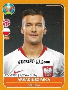 Sticker Arkadiusz Reca - UEFA Euro 2020 Preview. 528 stickers version n. POL13 - Panini