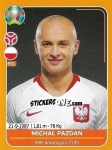 Sticker Michał Pazdan - UEFA Euro 2020 Preview. 528 stickers version - Panini