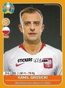 Sticker Kamil Grosicki - UEFA Euro 2020 Preview. 528 stickers version n. POL15 - Panini