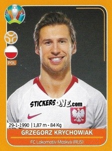 Sticker Grzegorz Krychowiak - UEFA Euro 2020 Preview. 528 stickers version n. POL16 - Panini