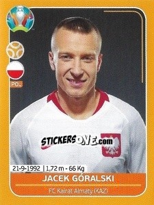 Sticker Jacek Góralski - UEFA Euro 2020 Preview. 528 stickers version - Panini