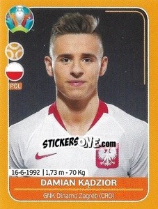 Sticker Damian Kądzior - UEFA Euro 2020 Preview. 528 stickers version n. POL20 - Panini