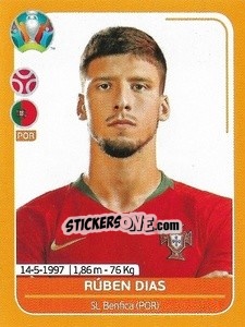 Sticker Rúben Dias - UEFA Euro 2020 Preview. 528 stickers version n. POR13 - Panini