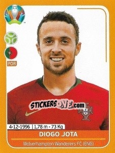 Sticker Diogo Jota - UEFA Euro 2020 Preview. 528 stickers version n. POR23 - Panini