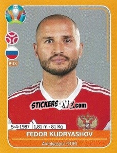 Sticker Fedor Kudryashov - UEFA Euro 2020 Preview. 528 stickers version n. RUS8 - Panini