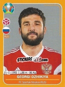 Sticker Georgi Dzhikiya - UEFA Euro 2020 Preview. 528 stickers version n. RUS10 - Panini
