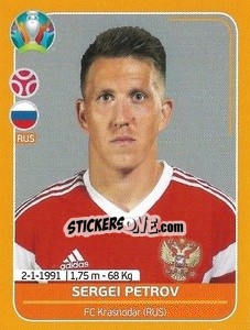 Sticker Sergei Petrov - UEFA Euro 2020 Preview. 528 stickers version n. RUS12 - Panini