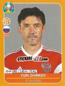 Sticker Yuri Zhirkov - UEFA Euro 2020 Preview. 528 stickers version n. RUS14 - Panini