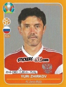 Sticker Yuri Zhirkov - UEFA Euro 2020 Preview. 528 stickers version - Panini