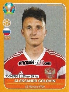 Sticker Aleksandr Golovin - UEFA Euro 2020 Preview. 528 stickers version n. RUS15 - Panini