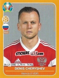 Sticker Denis Cheryshev - UEFA Euro 2020 Preview. 528 stickers version n. RUS16 - Panini
