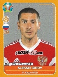 Sticker Aleksei Ionov - UEFA Euro 2020 Preview. 528 stickers version n. RUS17 - Panini