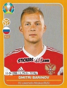 Sticker Dmitri Barinov - UEFA Euro 2020 Preview. 528 stickers version n. RUS21 - Panini