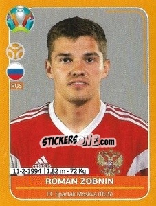 Sticker Roman Zobnin - UEFA Euro 2020 Preview. 528 stickers version n. RUS22 - Panini