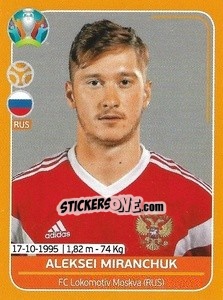 Sticker Aleksei Miranchuk - UEFA Euro 2020 Preview. 528 stickers version n. RUS24 - Panini