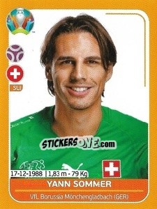 Sticker Yann Sommer - UEFA Euro 2020 Preview. 528 stickers version n. SUI5 - Panini