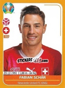 Sticker Fabian Schär - UEFA Euro 2020 Preview. 528 stickers version - Panini
