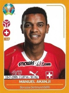 Sticker Manuel Akanji - UEFA Euro 2020 Preview. 528 stickers version n. SUI13 - Panini