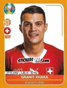 Sticker Granit Xhaka - UEFA Euro 2020 Preview. 528 stickers version n. SUI14 - Panini