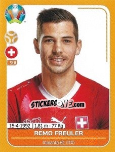 Sticker Remo Freuler - UEFA Euro 2020 Preview. 528 stickers version n. SUI16 - Panini