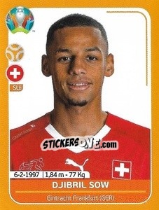 Sticker Djibril Sow - UEFA Euro 2020 Preview. 528 stickers version - Panini