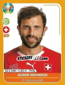 Sticker Admir Mehmedi - UEFA Euro 2020 Preview. 528 stickers version n. SUI22 - Panini