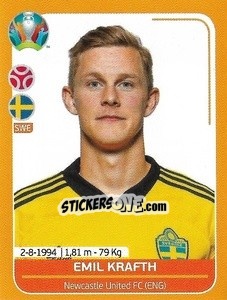 Sticker Emil Krafth - UEFA Euro 2020 Preview. 528 stickers version - Panini