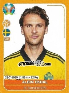 Sticker Albin Ekdal - UEFA Euro 2020 Preview. 528 stickers version n. SWE16 - Panini