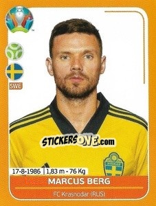 Sticker Marcus Berg - UEFA Euro 2020 Preview. 528 stickers version - Panini
