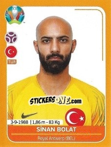 Sticker Sinan Bolat - UEFA Euro 2020 Preview. 528 stickers version - Panini