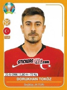 Sticker Dorukhan Toköz - UEFA Euro 2020 Preview. 528 stickers version n. TUR23 - Panini