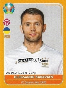 Figurina Oleksandr Karavaev - UEFA Euro 2020 Preview. 528 stickers version - Panini