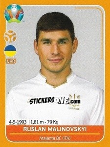 Sticker Ruslan Malinovskyi - UEFA Euro 2020 Preview. 528 stickers version n. UKR18 - Panini